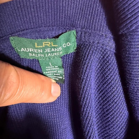 Lauren Ralph Lauren Womens Shawl Collar Toggle Top Long Sleeve L Purple - Picture 2 of 4